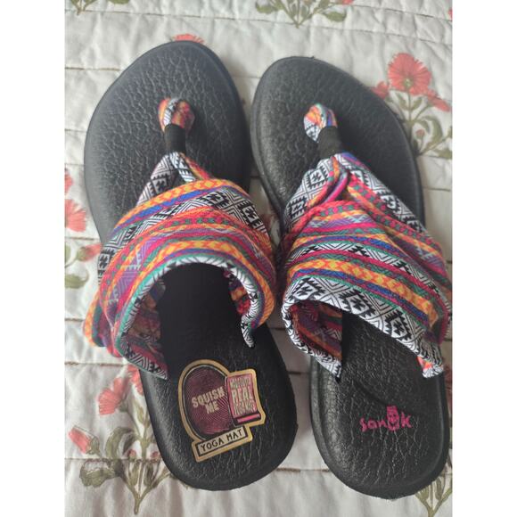 Sanuk Tribal Boho Ankle Wrap Yoga Wrap Sandal Cushioned Comfort Women's 6 - Picture 6 of 6